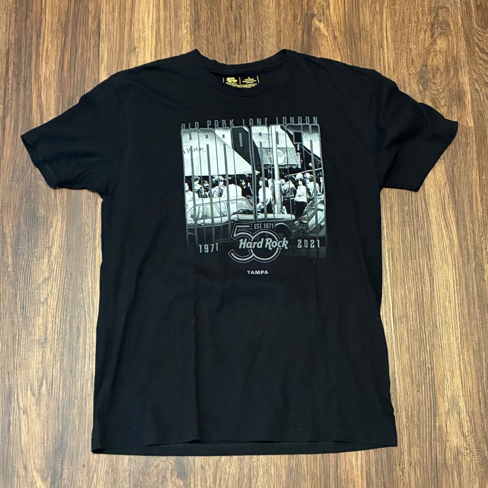 Hard Rock Cafe Tampa 50th Anniversary T Shirt XL Black 2021 Limited Edition